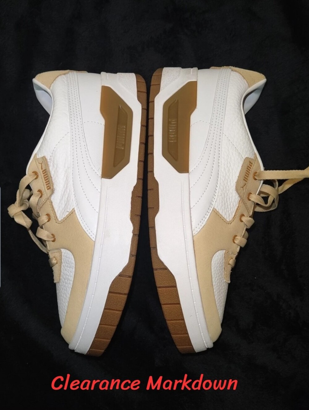 PUMA Cali Dream Women's 11 Men's 9.5 Tan White Gum Sole Casual Sneakers